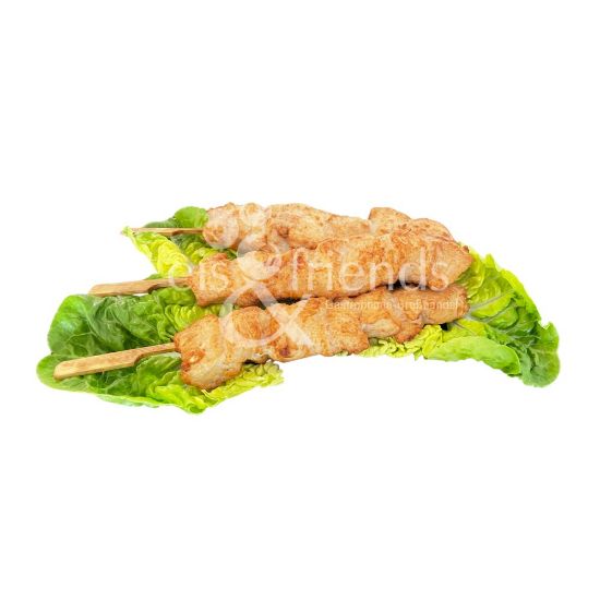 Bild von LAGOUMERA Hähnchenbrustspieß 125g mit der Beschreibung Aus Brustfilet, gegart & gebräunt.Ideal für Grill & Pfanne.