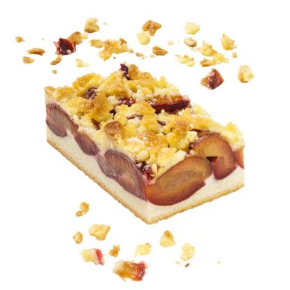 Bild von Pflaumen-Butterstreusel-Schnitte mit der Beschreibung 28x38cm/ 2750g in 20 Stk. vorgeschnitten