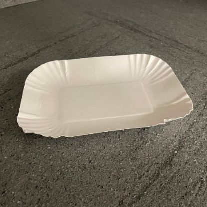 Bild von Pappschalen 41KU 13x18x3cm mit der Beschreibung weiss, Frischfaser, hoher Rand