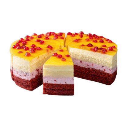Bild von Johannisbeer-Pfirsich-Torte NEU mit der Beschreibung in12 Stk. vorgeschnitten ø 24 cm