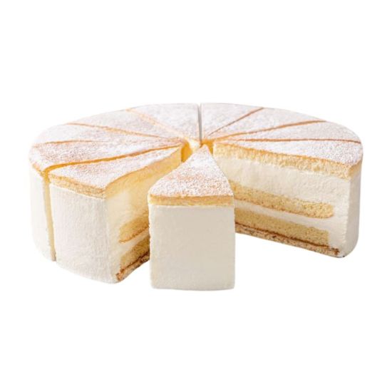 Bild von Käse-Sahne-Torte ø 24 cm 1650 g mit der Beschreibung in 12 Stk. vorgeschnitten
