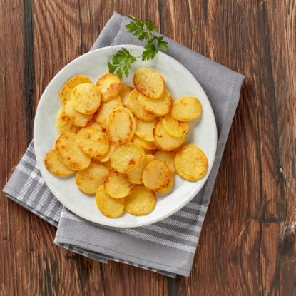 Bild von Frische Kartoffelscheiben, CLEAN LABEL mit der Beschreibung Gegart & pfannenfertig.