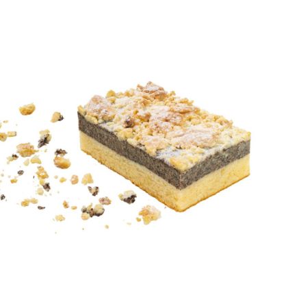 Bild von Mohn-Butterstreusel-Schnitte mit der Beschreibung 28x38cm/ 2350g in 20 Stk. vorgeschnitten