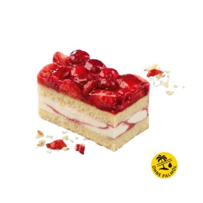 Bild von Erdbeer-Himbeer-Joghurt-Schnitte mit der Beschreibung 19,5x29cm/2000g in 12 Stk vorgeschnitten