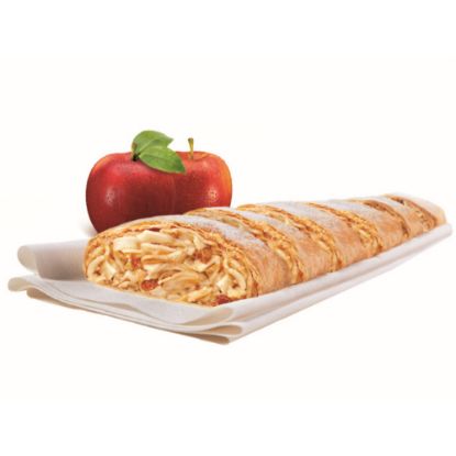 Bild von PAN Apfelstrudel Schnitte 125g, fertig gebacken mit der Beschreibung Mit frischen Apfelstücken & Sulatninen, mit Zucker & Zimt abgerundet.VEGAN ;-)