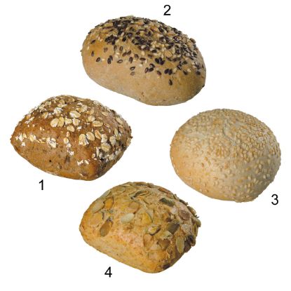Bild von FF-Bio Mini-Brötchen Mischkiste 42g mit der Beschreibung 4-fach sortiert, fertig gebacken