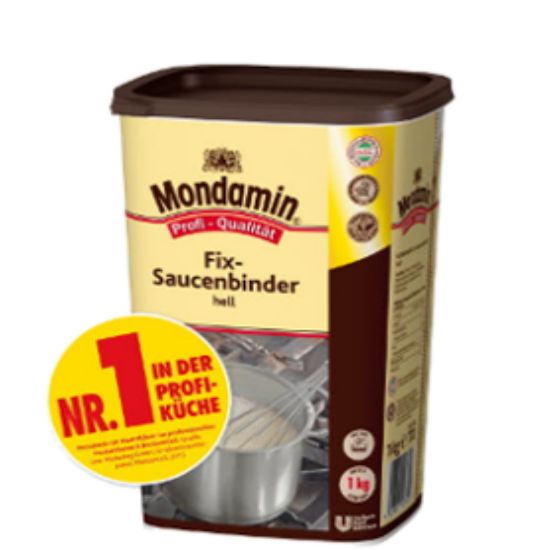 Bild von Mondamin Fix Saucenbinder HELL mit der Beschreibung Die perfekte Art, helle Soßen zu binden!