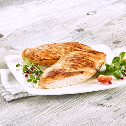 Bild von Hähnchenbrustfilet natur 160g mit der Beschreibung Zartes, saftiges Hähnchenbrustfilet mit 8%Flüssigwürzung.