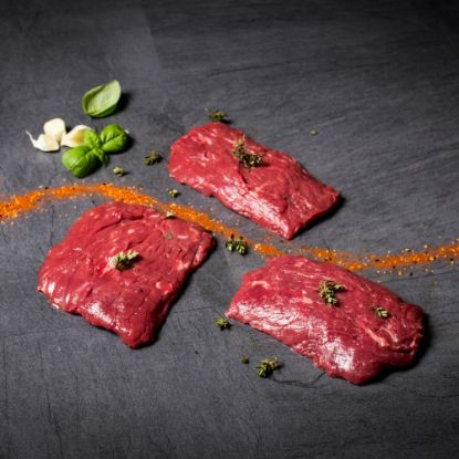 Bild von Bavette Steaks (Flank Steak) 2x230g/Stk mit der Beschreibung Donald Russell, Dry Aged Beef, gefroren