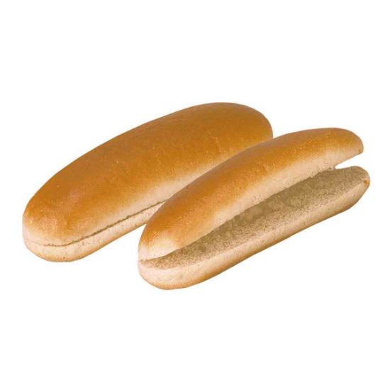 Bild von Soft Hot Dog-Brötchen 50g mit der Beschreibung Fertrig gebacken & geschnitten.
