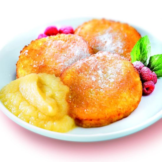 Bild von Sächsische Quarkkäulchen 85g mit der Beschreibung ohne Rosinen, fertig gebacken