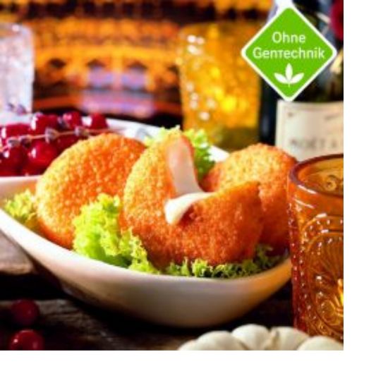 Bild von Knusper Back Camembert 75g, paniert mit der Beschreibung 45% Fett i. Tr., paniert &  vorgebacken