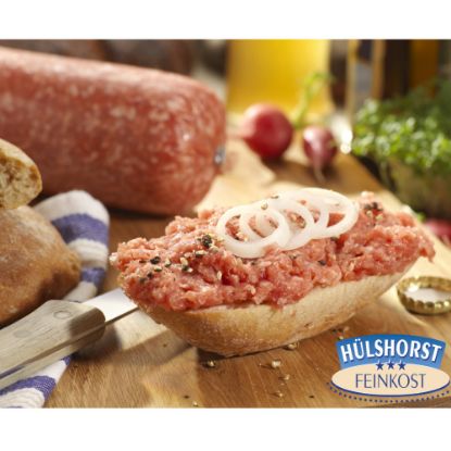 Bild von Schinken - Zwiebelmettwurst 500g/Stk mit der Beschreibung Schmackhafte Mettwurst aus dem Schweineschinken.