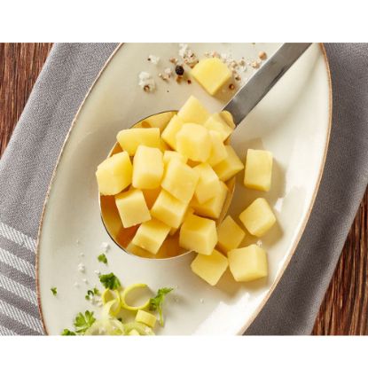 Bild von Frische Kartoffelwürfel 15x15 mm, CLEAN LABEL mit der Beschreibung Gegart & fix einsetzbar z.B.  für Suppen und Eintöpfe.