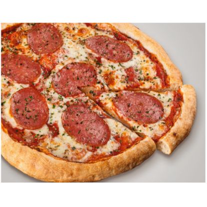 Bild von SteinofenPizza Perfettissima Salame 375g/ø 29 cm mit der Beschreibung mit herzhafter Salamie & feinem Mozarella Käse