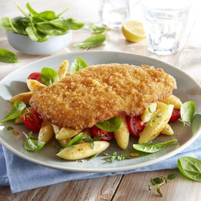 Bild von Hähchenschnitzel im Backteig 100g, gegart mit der Beschreibung gegart LAGOUMERA