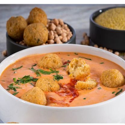 Bild von Falafel Bällchen ca.15g mit der Beschreibung knusprige BIO Bällchen aus Kichererbsen und Bulgur, verfeinert mit Petersilie und erlesenen Gewürzen