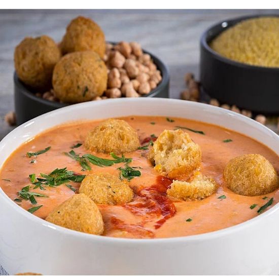 Bild von Falafel Bällchen ca.15g mit der Beschreibung knusprige BIO Bällchen aus Kichererbsen und Bulgur, verfeinert mit Petersilie und erlesenen Gewürzen