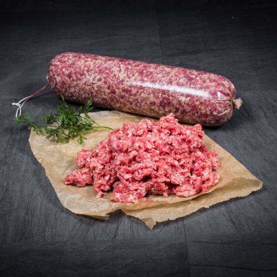 Bild von Hackfleisch gemischt Rind/Schwein, ungewürzt mit der Beschreibung LASCHORI-Premium-Qualität, Herkunft: Deutschland
