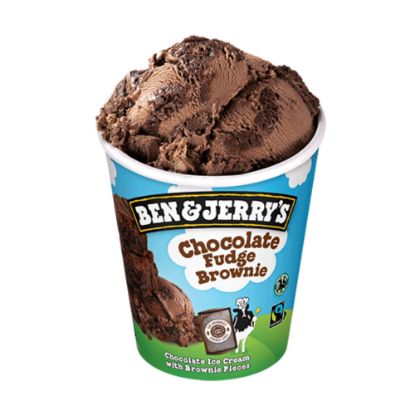 Bild von Chocolate Fudge Brownie 465ml Becher mit der Beschreibung Schokoladencremeeis mit saftigen Browniestücken
