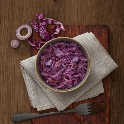 Bild von Red Slaw mit der Beschreibung veganer Red Slaw verleiht Ihrem Burger den perfekten Geschmackskick