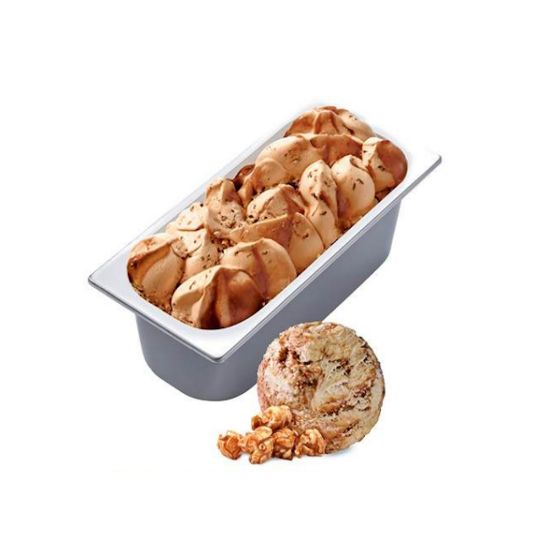 Bild von CDOS Caramel Popcorn mit der Beschreibung Karamelleis mit gesalzener Karamellsauce und karamellisierten Maisstückchen mit Popcorngeschmack