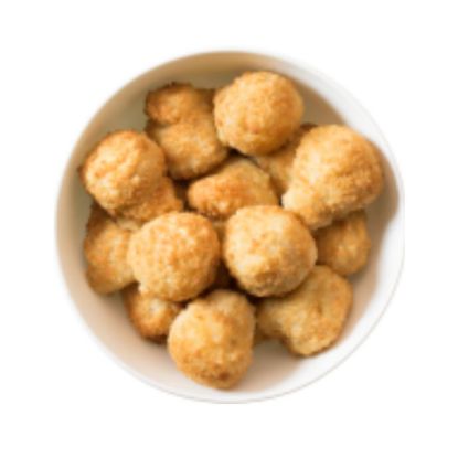 Bild von Champignons  paniert mit der Beschreibung Ausgewählte weiße Champignonköpfe in einer feinwürzigen Panade.Für Backofen & Fritteuse.