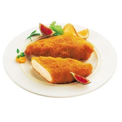 Bild von Hähnchenbrustfilet paniert 140g mit der Beschreibung Hähnchenbrustfilet gewürzt & knusprig  paniert.