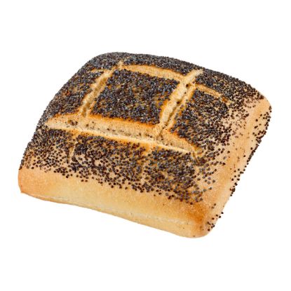 Bild von Mohnkrüstchen 88g mit der Beschreibung Weizenbrötchen mit Mohn, vorgebacken