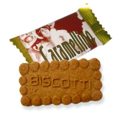 Bild von Karamellgebäck Caramellino 6g mit der Beschreibung Kaffee Knabberspaß mit feiner Karamellnote, einzeln verpackt