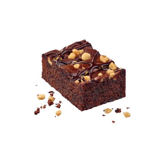 Bild von Brownie mit der Beschreibung 28x38 cm/2050g, in 48 Portionen28x38 cm/2050g, in 16 Stk vorgeschnitten