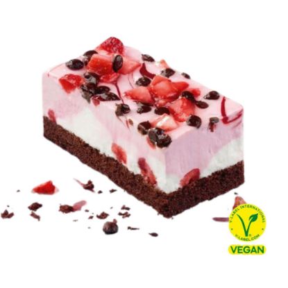 Bild von Erdbeer-Schnitte vegan mit der Beschreibung 19,5x29cm/1550g in 12 Stk. vorgeschnitten