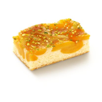 Bild von Aprikosen Kuchen mit der Beschreibung 2430g, vorgeschnitten in 21 Stk.
