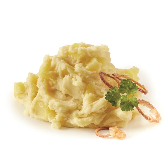 Bild von Stampfkartoffeln mit der Beschreibung Genial- einzigartige Stückigkeit, feines Butteraroma & eine dezente Muskatnote, wie selbstgemacht !