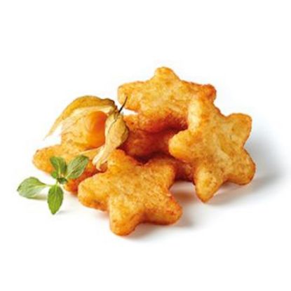 Bild von Rösti-Sterne 31g, vorgebacken mit der Beschreibung Aus frischen, grob geraspelten Qualitätskartoffeln mit feinen Gewürzen