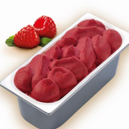 Bild von CDO Gelateria Himbeer Sorbet mit der Beschreibung Himbeersorbet verfeinert mit Himbeerstücken, ohne deklarationspflichtige Zusatzstoffe