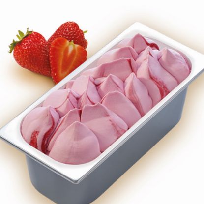 Bild von CDO Gelateria Erdbeer mit der Beschreibung Erdbeereis mit Erdbeerstückchen und Erdbeersauce, ohne deklarationspflichtige Zusatzstoffe